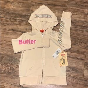 Butter Girls' Big Hem Dip Fleece Zip Hoodie